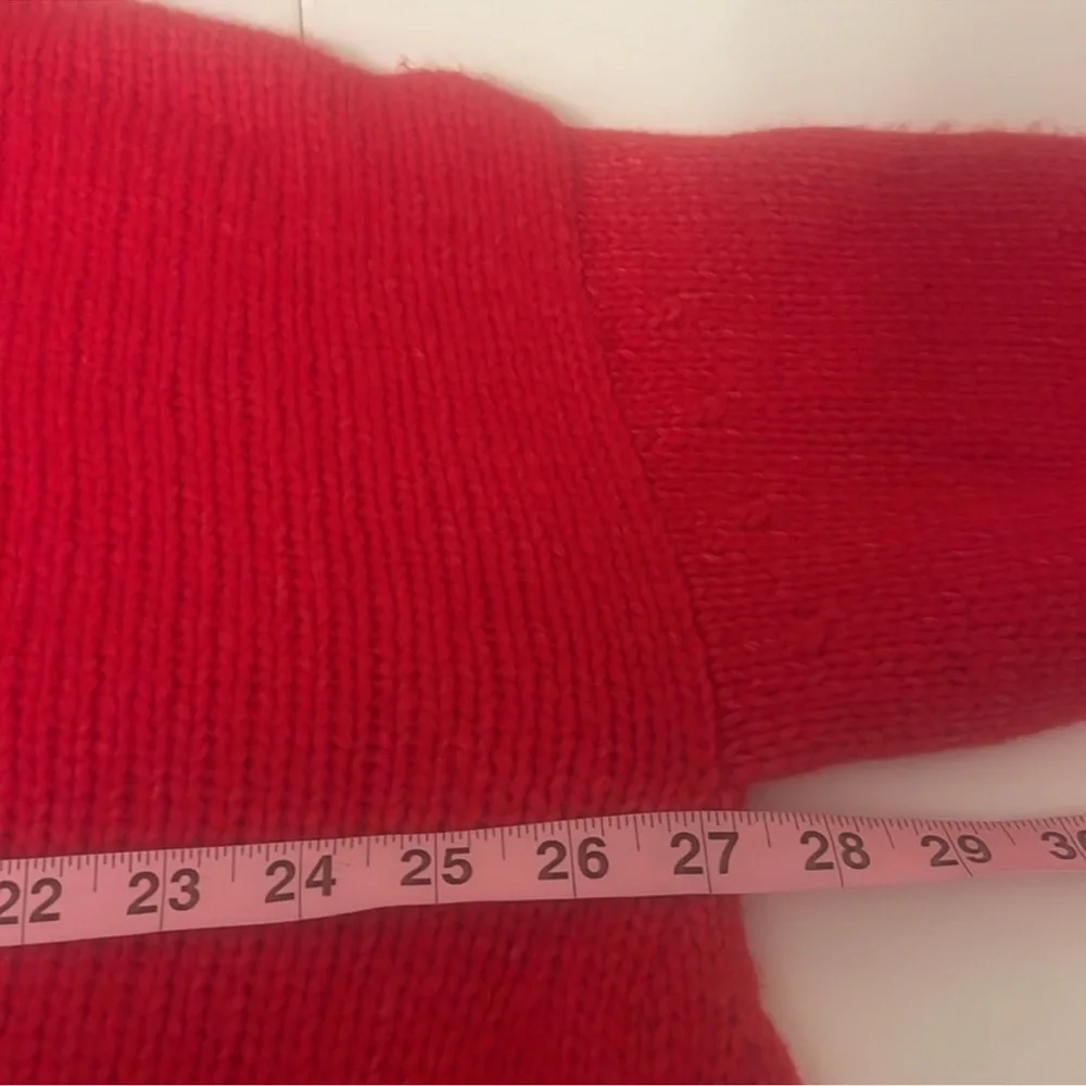 Kate Spade Broome Street Airy Alpaca Tassel Sweater Red Large